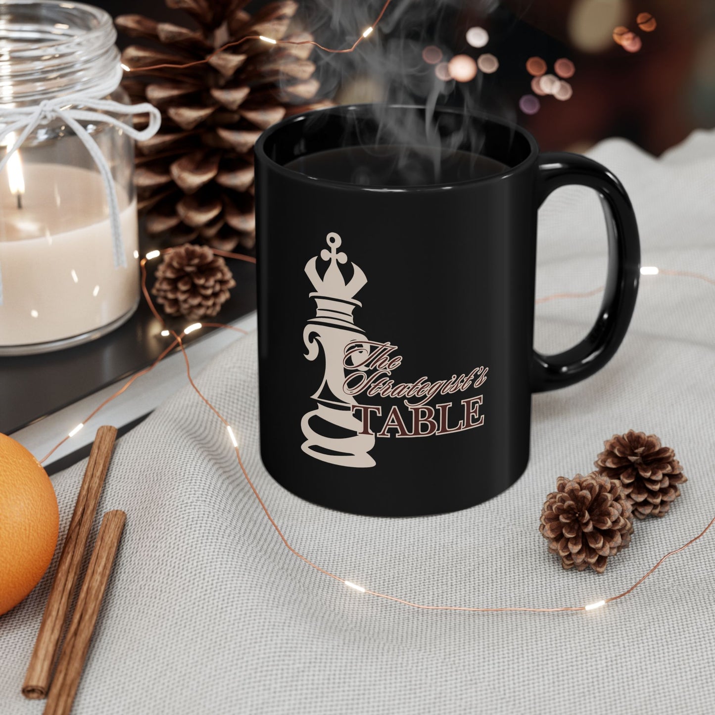 Inspirational Ceramic Mug – The Strategist's Table (Black)