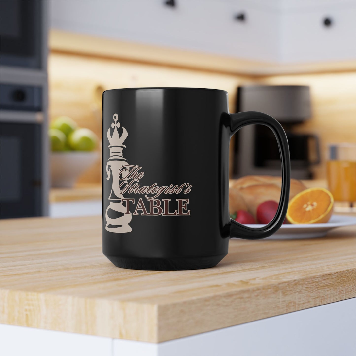 Inspirational Ceramic Mug – The Strategist's Table (Black)