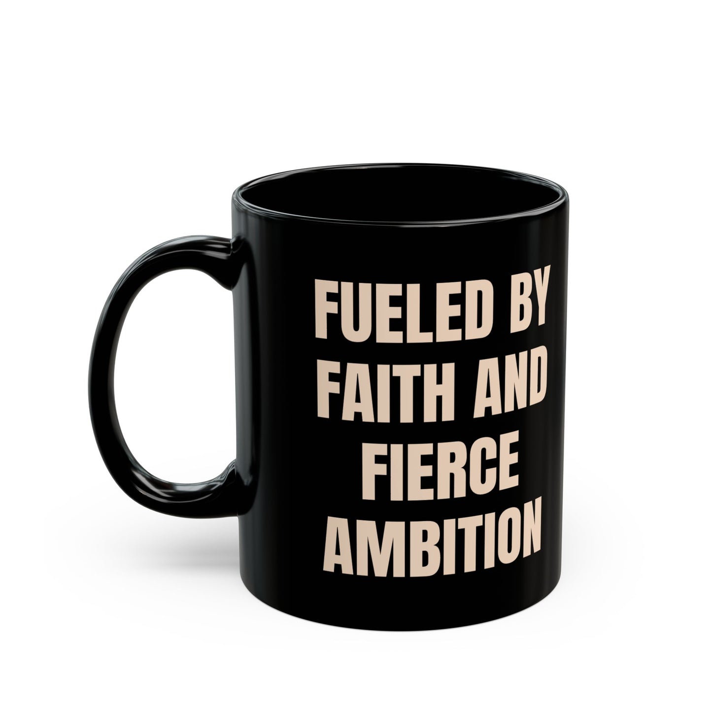 Inspirational Ceramic Mug – Fuel Your Faith (Black)